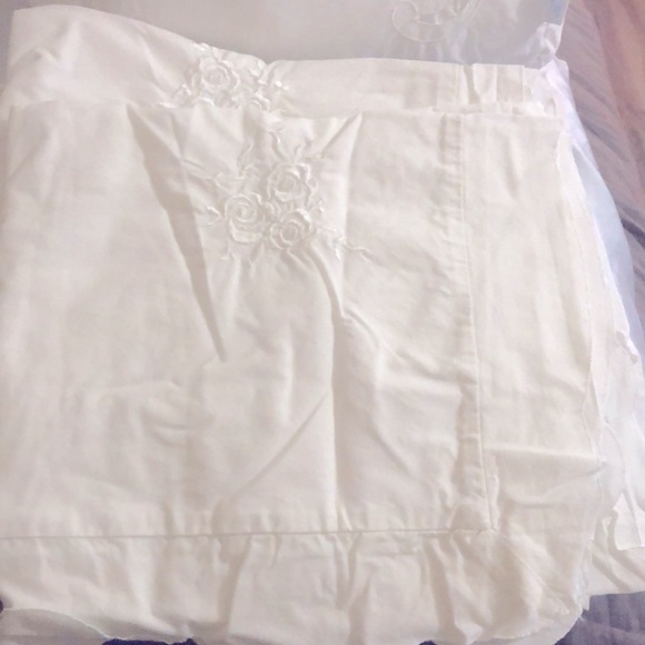 Vintage Simply Shabby Chic King Embroidered Lace Duvet and Shams Set White - Picture 4 of 6